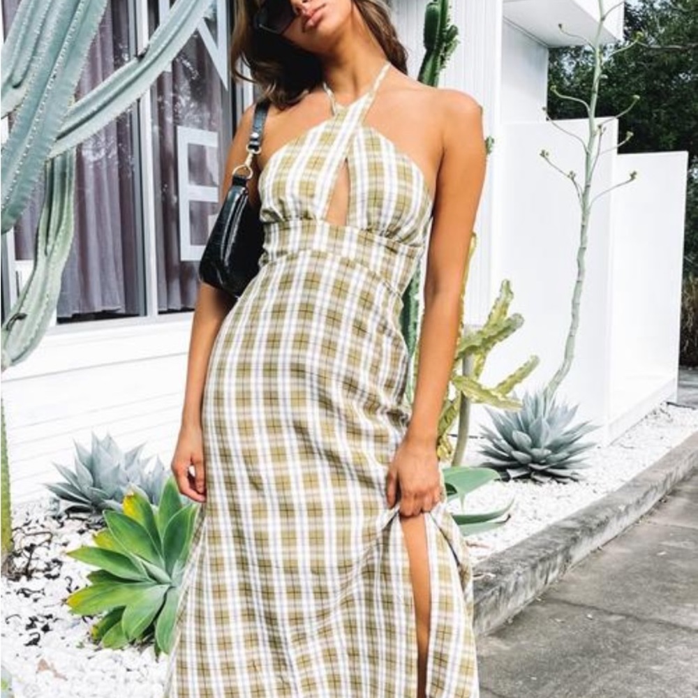 Plaid midi dress